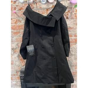 Pomander Place NEW Black Ponte Remington Off the Shoulder Blazer Dress